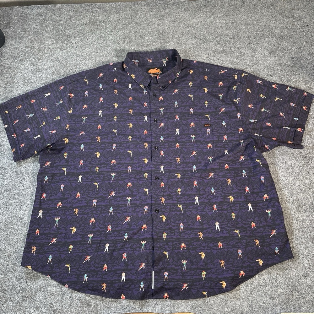 RSVLTS Street Fighter KUNUFLEX Shirt Mens 4XL - Short Sleeve Button Down
